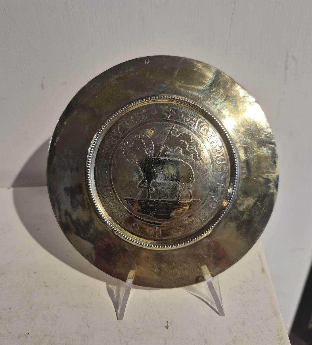 Patène d'autel en argent « Agnus Dei »
