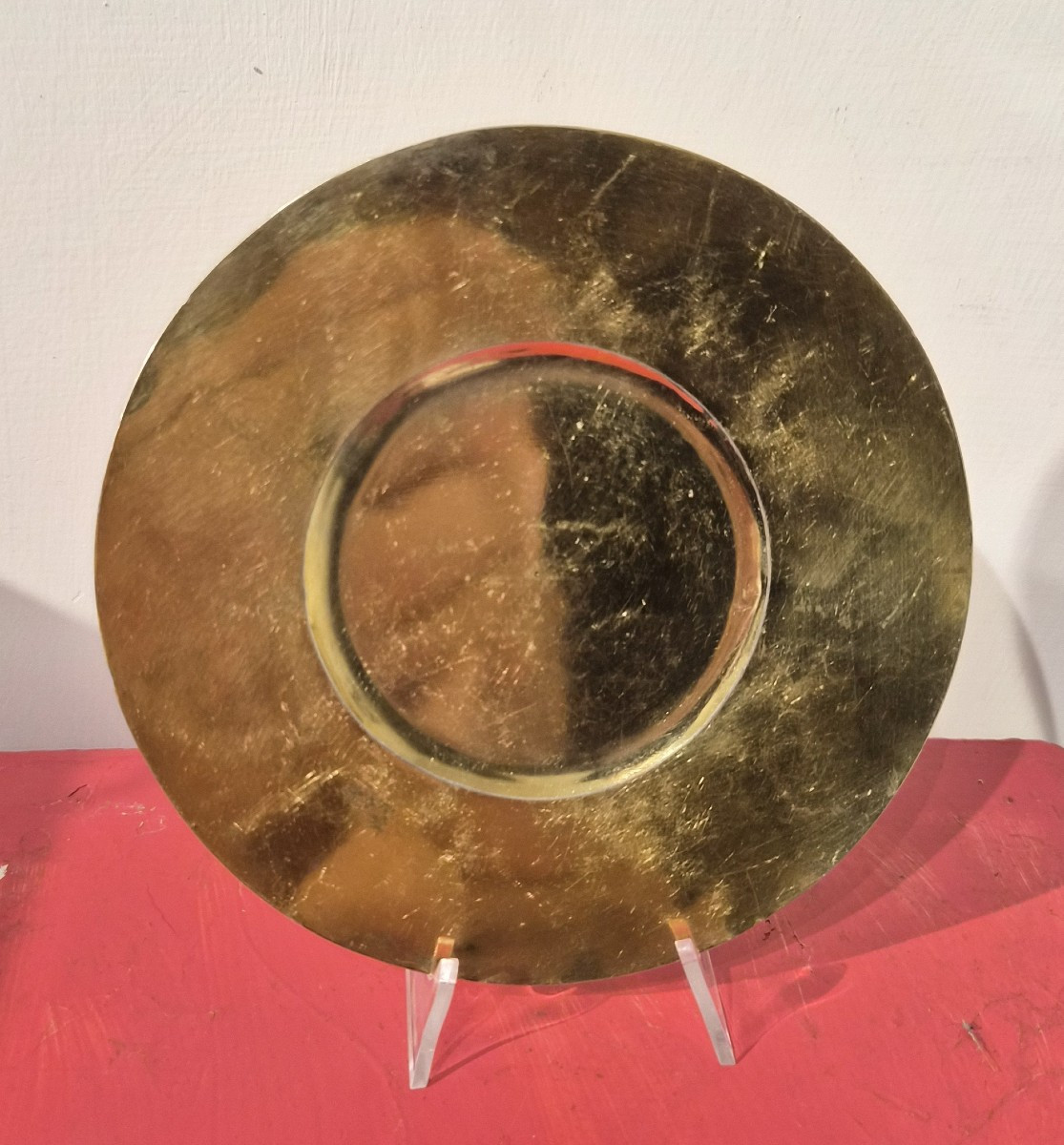 Gilded Silver Paten With A Christogram (ihs, Jesus Savior Of Mankind)-photo-2