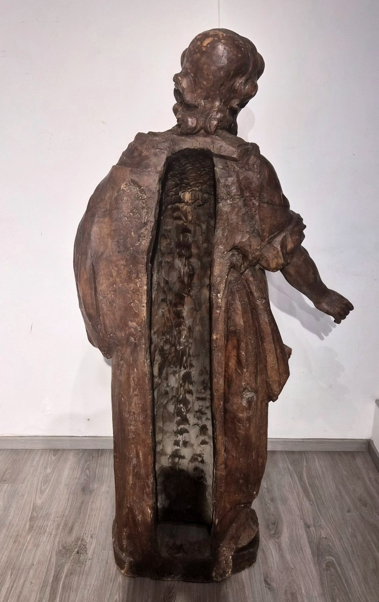 Évangéliste, sculpture en bois, début du XVIIe siècle,grandeur nature-photo-3