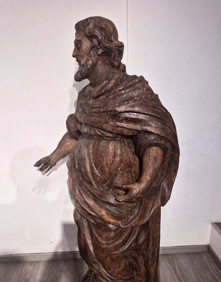 Évangéliste, sculpture en bois, début du XVIIe siècle,grandeur nature-photo-4