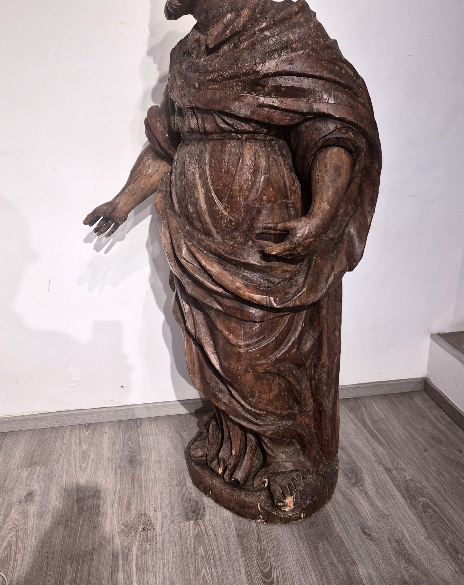 Évangéliste, sculpture en bois, début du XVIIe siècle,grandeur nature-photo-5