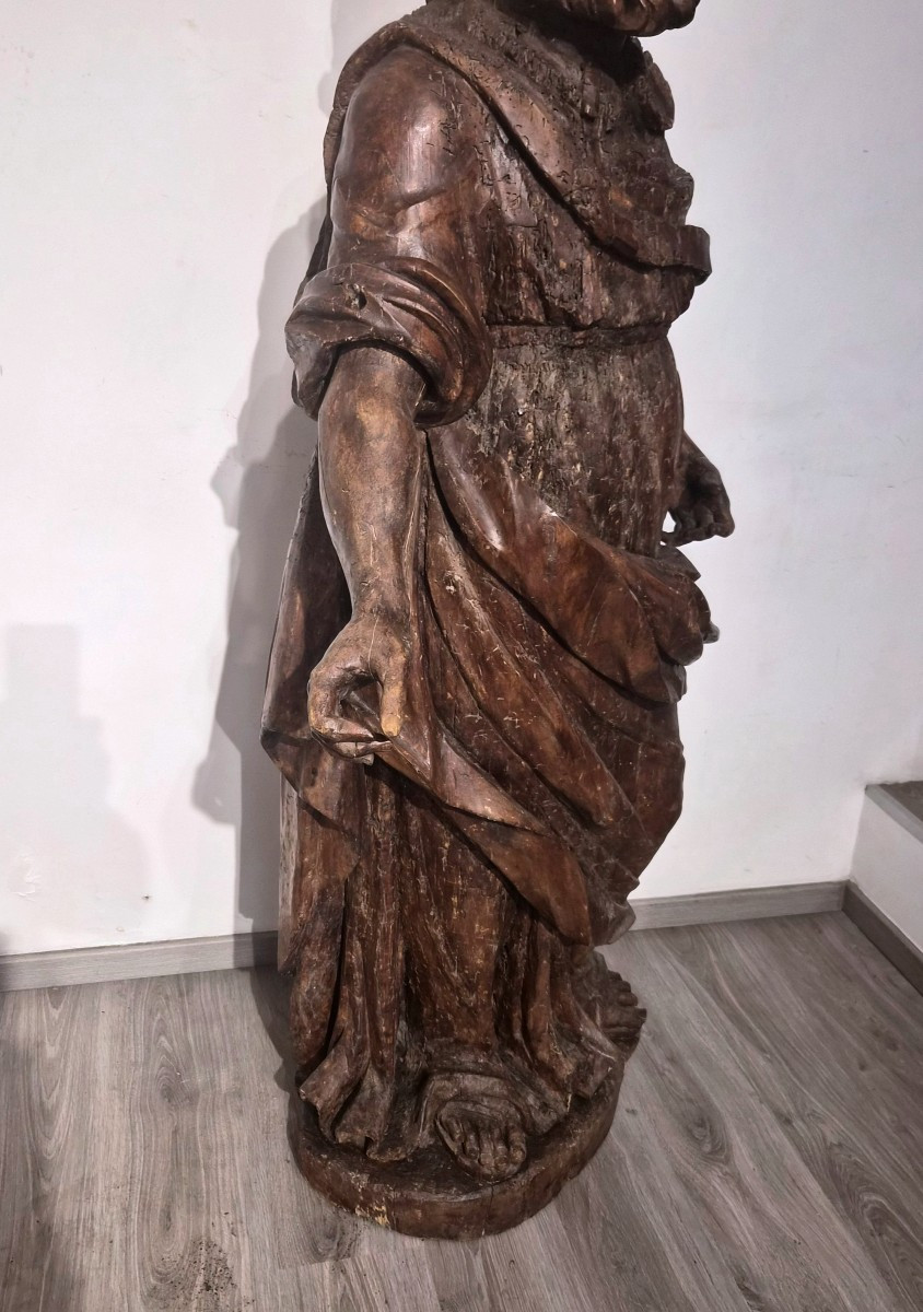Évangéliste, sculpture en bois, début du XVIIe siècle,grandeur nature-photo-6