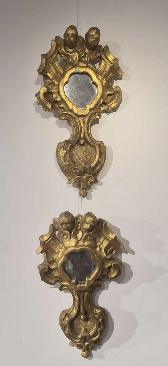 Pair Of Gilded Wooden Roman Baroque Monstrances-photo-5