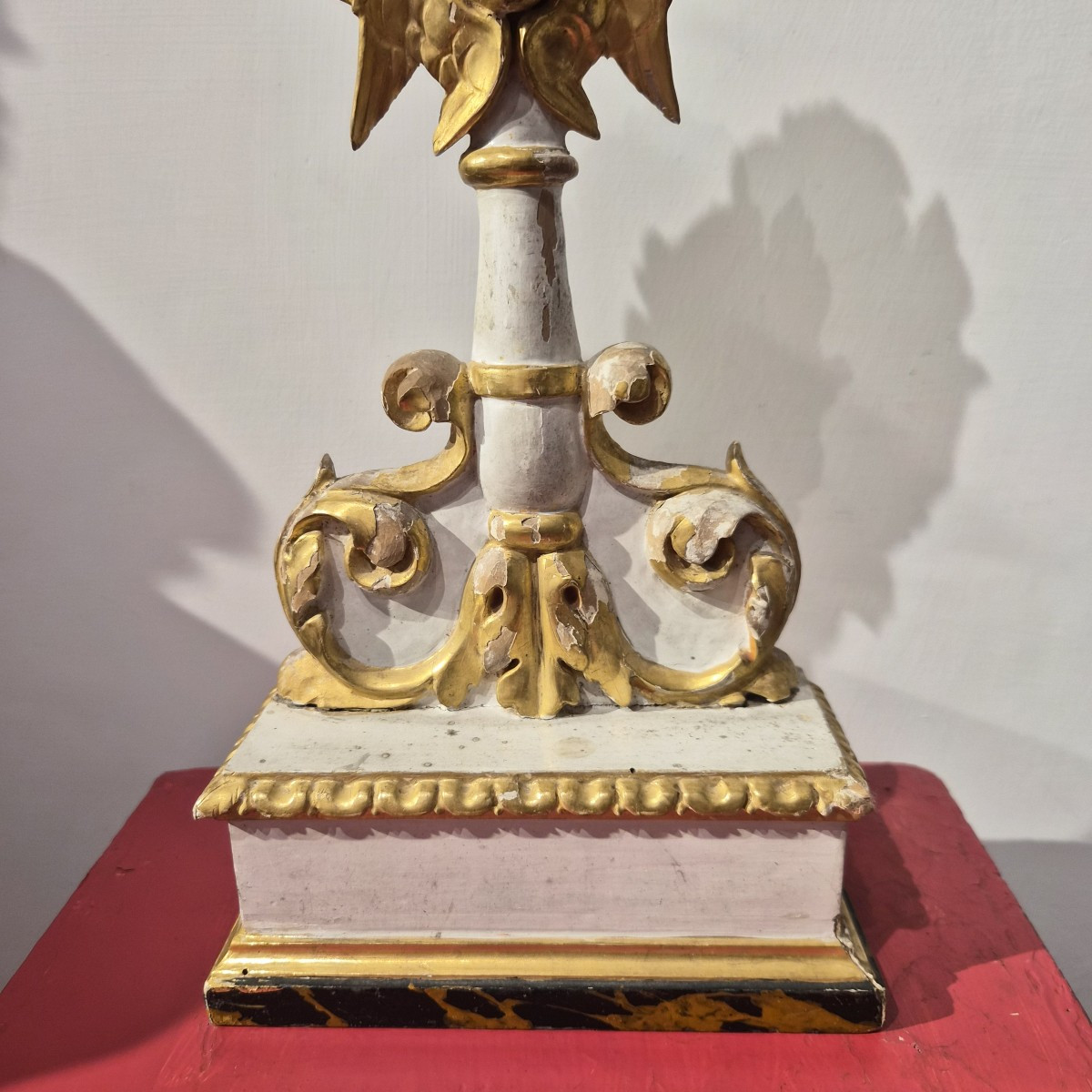 Ostensoir en bois laqué et doré, reliquaire de saint François d'Assise-photo-3