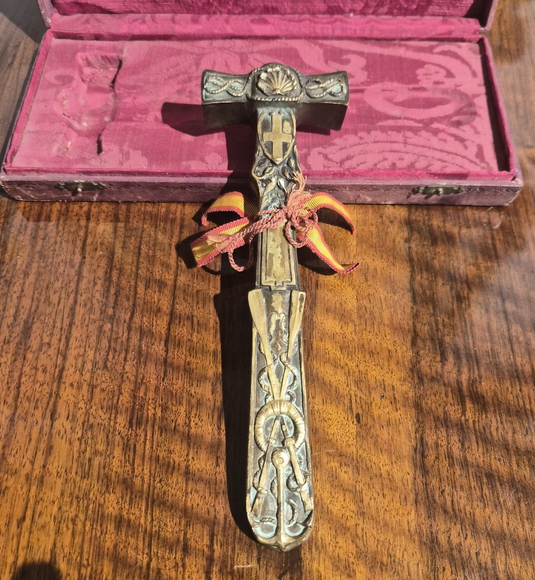 Maillet de cérémonie ou commémoratif en bronze-photo-3