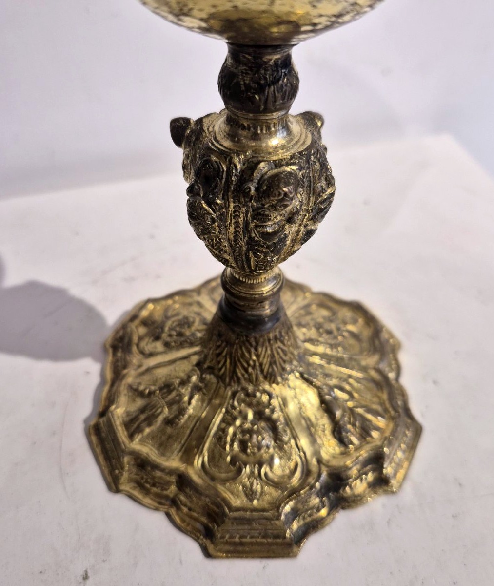 Calice romain (Renaissance/Baroque) en cuivre doré et argent-photo-2