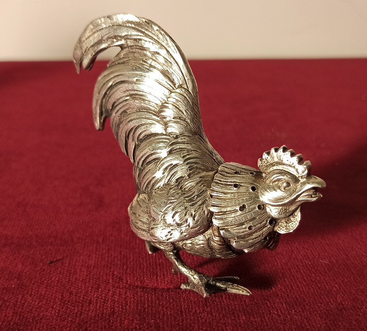 Rooster And Hen Saleron In Silver-photo-3