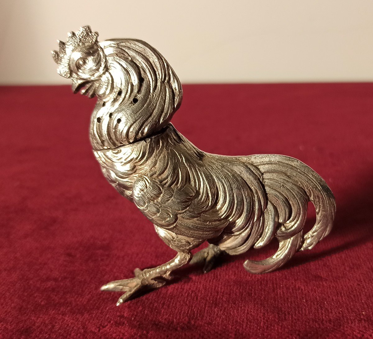 Rooster And Hen Saleron In Silver-photo-4