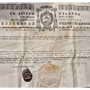 Relique de saint Jean l'Apôtre, avec authentification