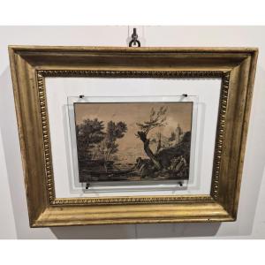 Drawing On Paper In A Gilded Frame