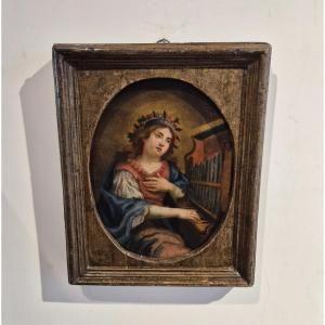 Saint Cecilia, Alabaster Painting