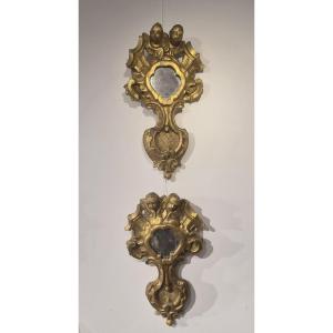 Pair Of Gilded Wooden Roman Baroque Monstrances
