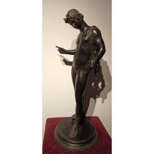 Narcissus, Bronze With Archaeological Patina