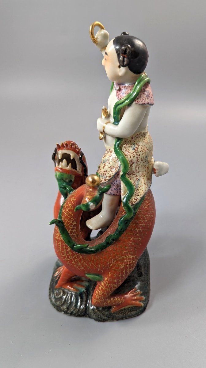 Chinese Famille-rose Figure Of Nezha, C. 19th Century-photo-1