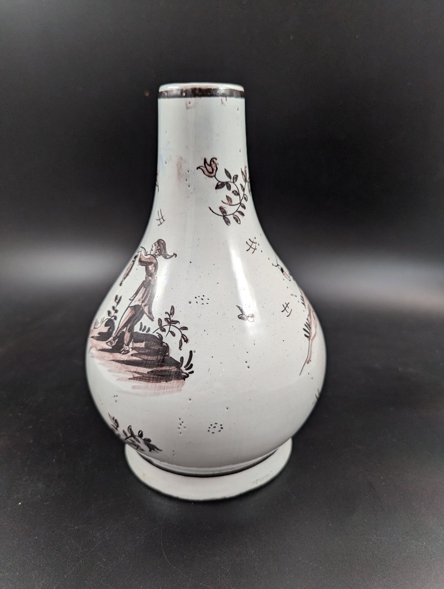 Vase En Faïence étain-glacé De Delft Antique, Milieu Du 18ème Siècle-photo-1