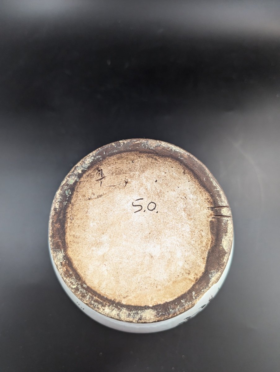 Vase En Faïence étain-glacé De Delft Antique, Milieu Du 18ème Siècle-photo-4