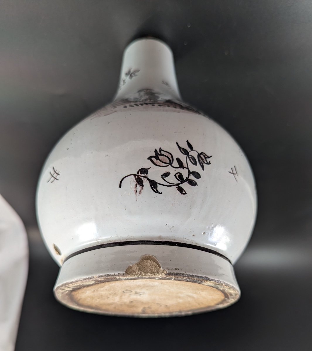 Vase En Faïence étain-glacé De Delft Antique, Milieu Du 18ème Siècle-photo-5