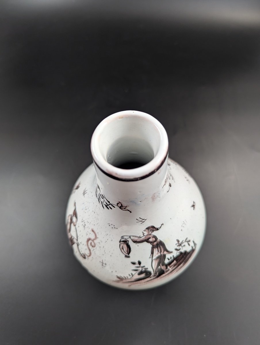 Vase En Faïence étain-glacé De Delft Antique, Milieu Du 18ème Siècle-photo-7