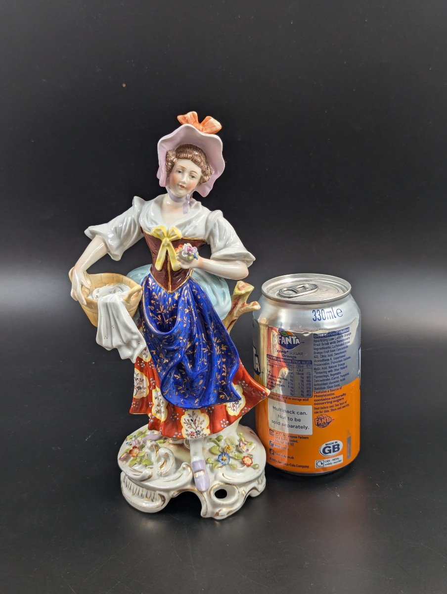Chelsea Porcelain Figurine Of Laundry Woman, C. 1752-1756-photo-4
