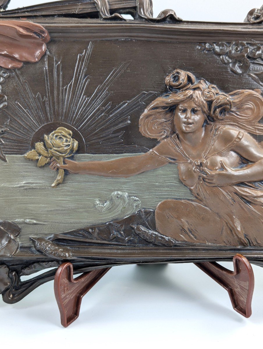 Art Nouveau Terracotta Wall Relief, 19th Century, France-photo-4