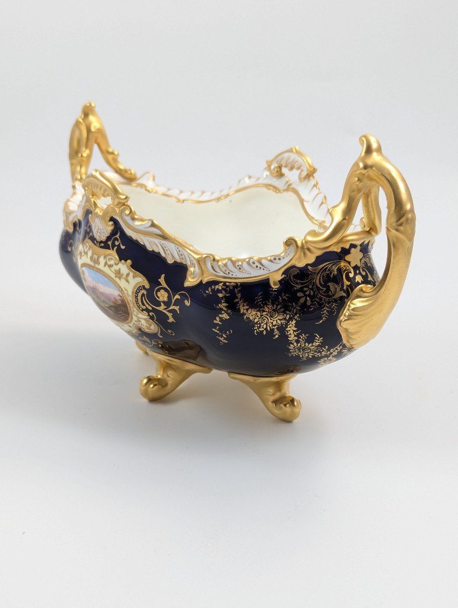 Antique Coalport Porcelain Vase Hampton Boat By Coalport, C.1891.-photo-1