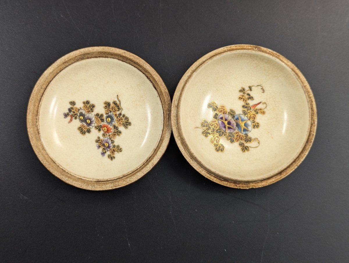 Satsuma Bowl With Lid, Japan, C. 1920-photo-5