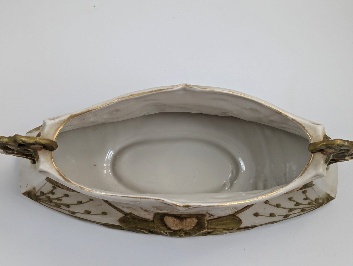 Vase En Porcelaine Royal Dux, Art Nouveau, Grand, Très Rare, Vers 1918-photo-4