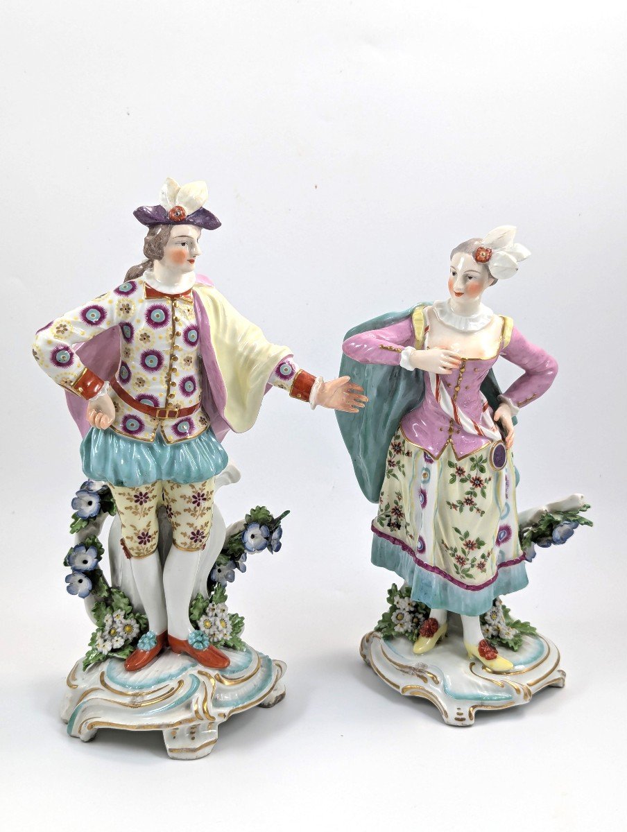 Figurines En Porcelaine De Derby Représentant Des "danseurs Du Ranelagh", Vers 1760-65. Rare.-photo-2