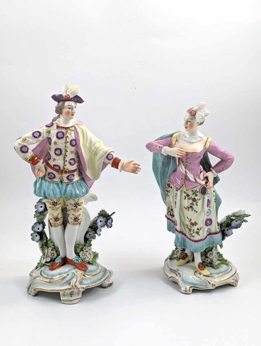 Figurines En Porcelaine De Derby Représentant Des "danseurs Du Ranelagh", Vers 1760-65. Rare.