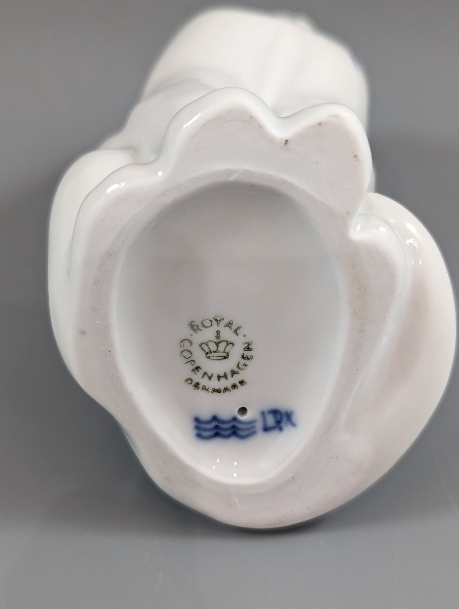 Figurine En Porcelaine Royal Copenhagen Chat Assis "musselmalet" Bleu-photo-6