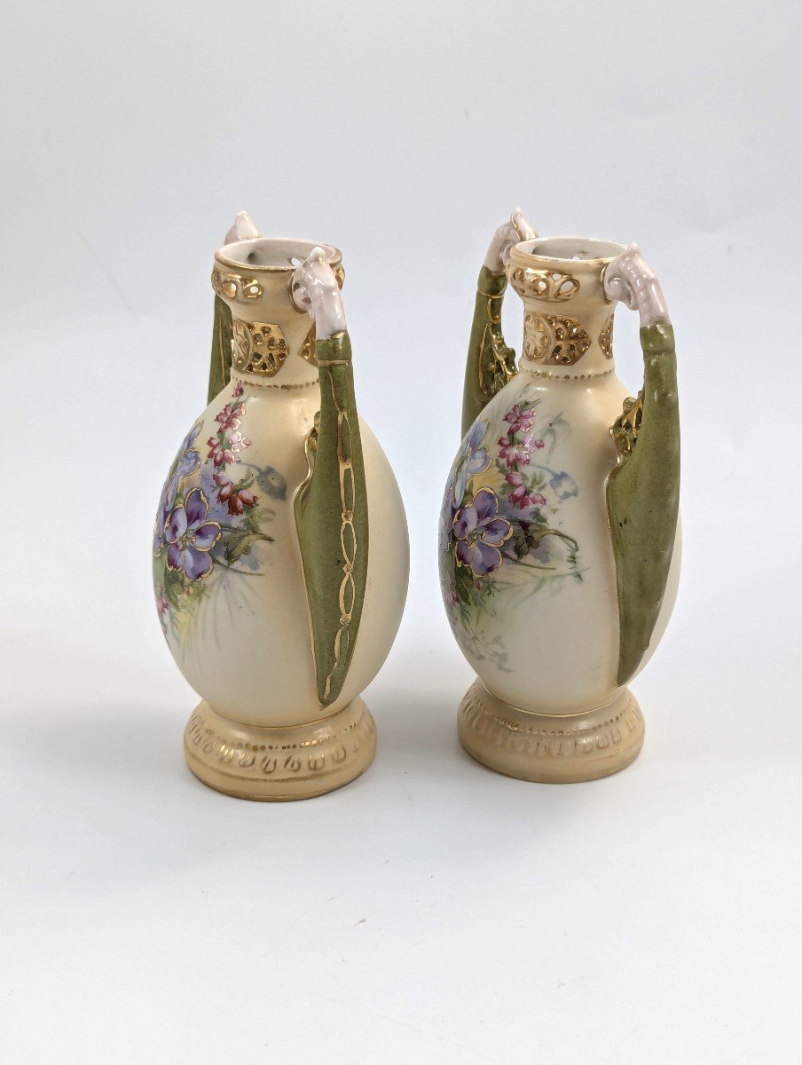 Antique Porcelain Vases From Alexandra Porcelain Works Ernst Wahliss, Circa 1905-photo-2