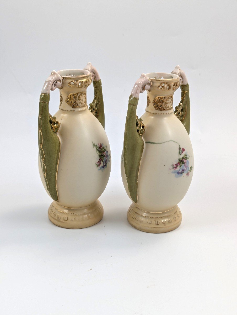 Antique Porcelain Vases From Alexandra Porcelain Works Ernst Wahliss, Circa 1905-photo-3