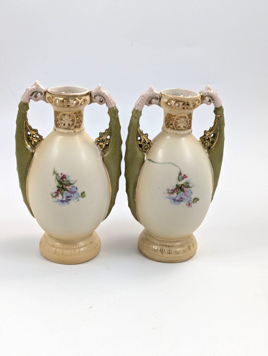Antique Porcelain Vases From Alexandra Porcelain Works Ernst Wahliss, Circa 1905-photo-4