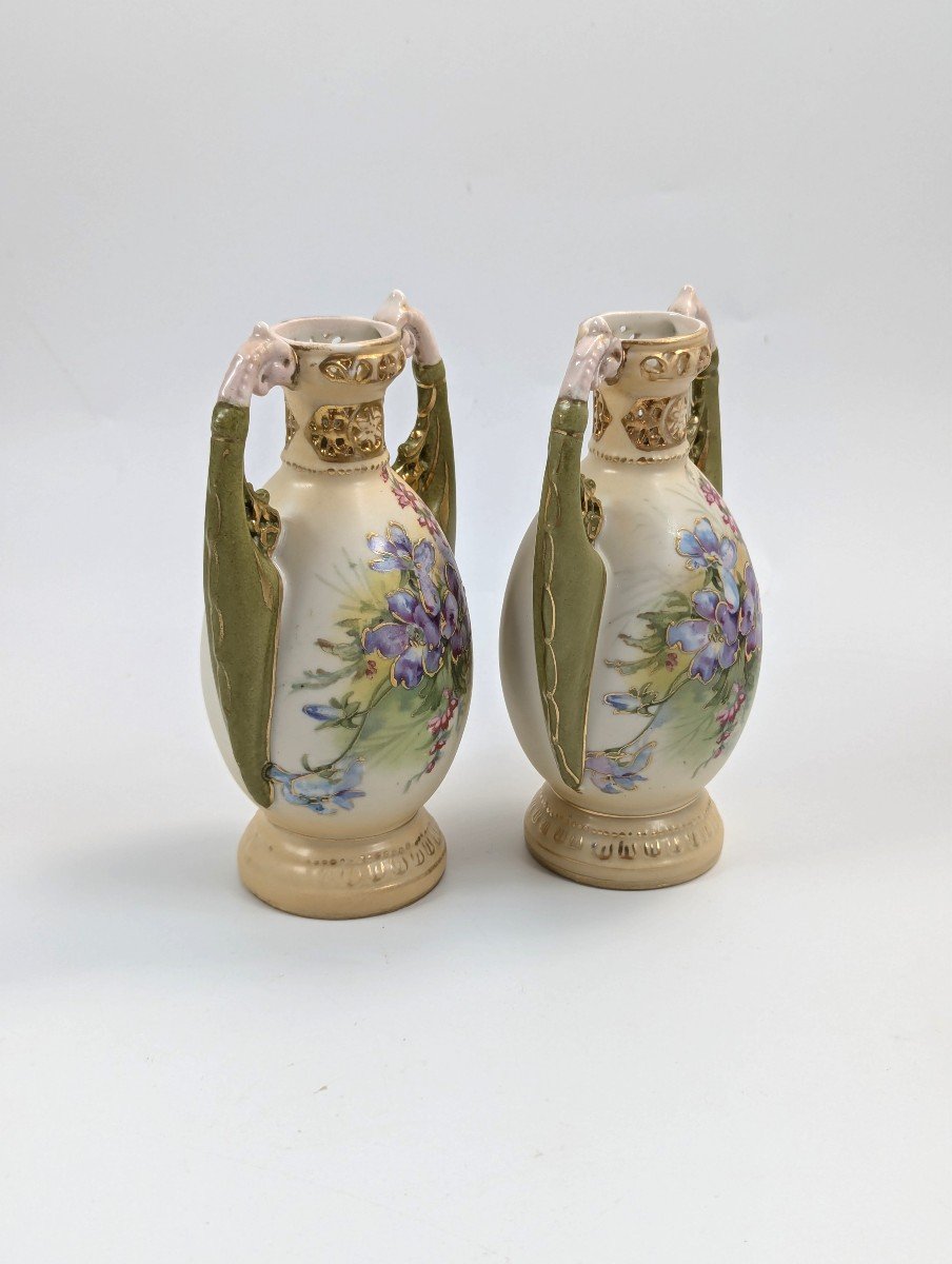 Antique Porcelain Vases From Alexandra Porcelain Works Ernst Wahliss, Circa 1905-photo-2