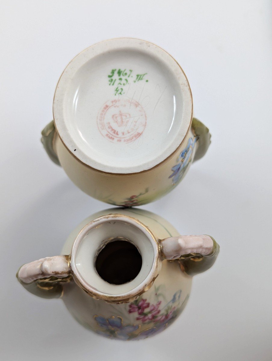 Antique Porcelain Vases From Alexandra Porcelain Works Ernst Wahliss, Circa 1905-photo-4