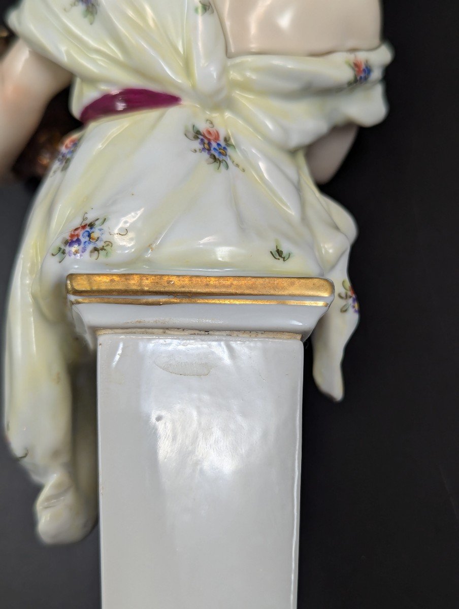 Porcelain Figurines “allegory Of Art” By Achille Mollica, 19th Century-photo-6