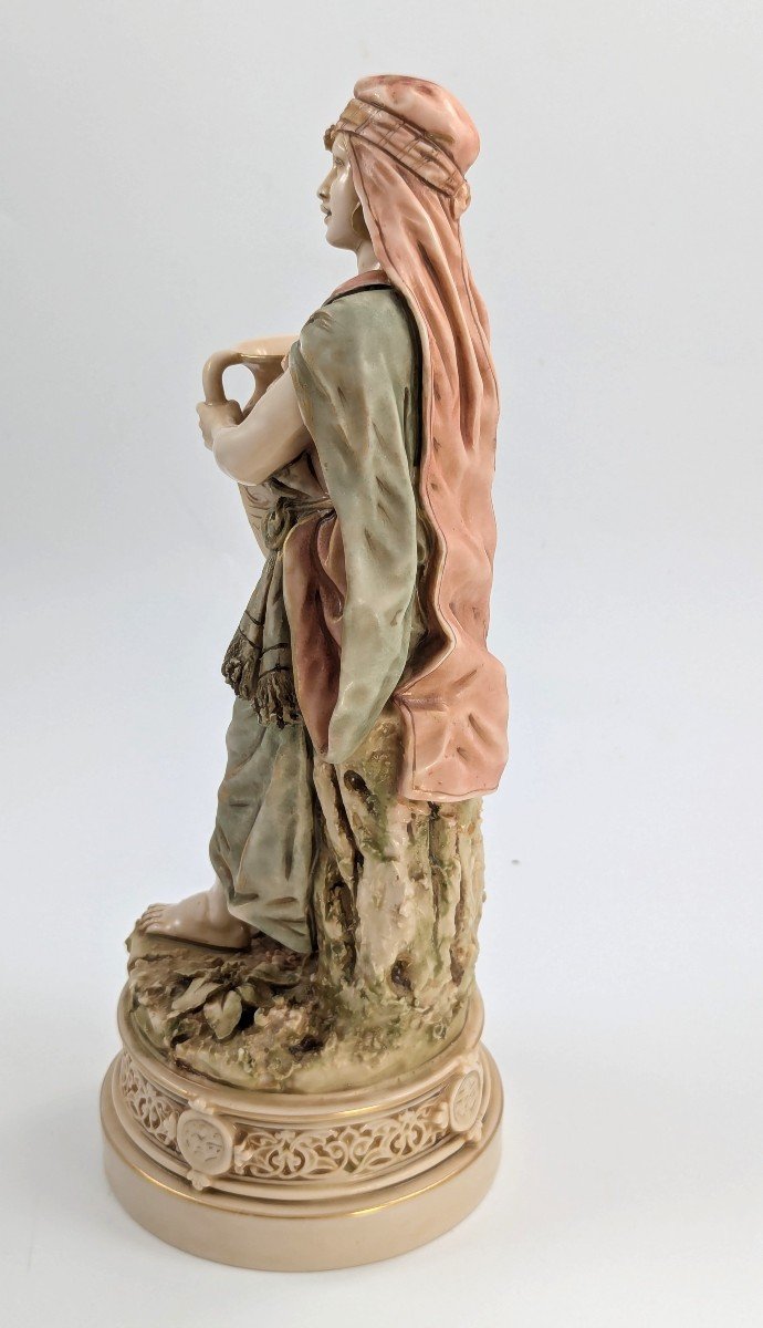 Antique Porcelain Figurine Of A Water Carrier From The Royal Dux, 19th Century-photo-3