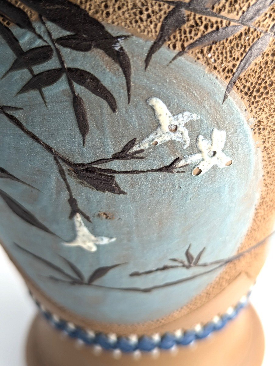 Antique Doulton Lambeth Florence Barlow Vase, Circa 1882-photo-6