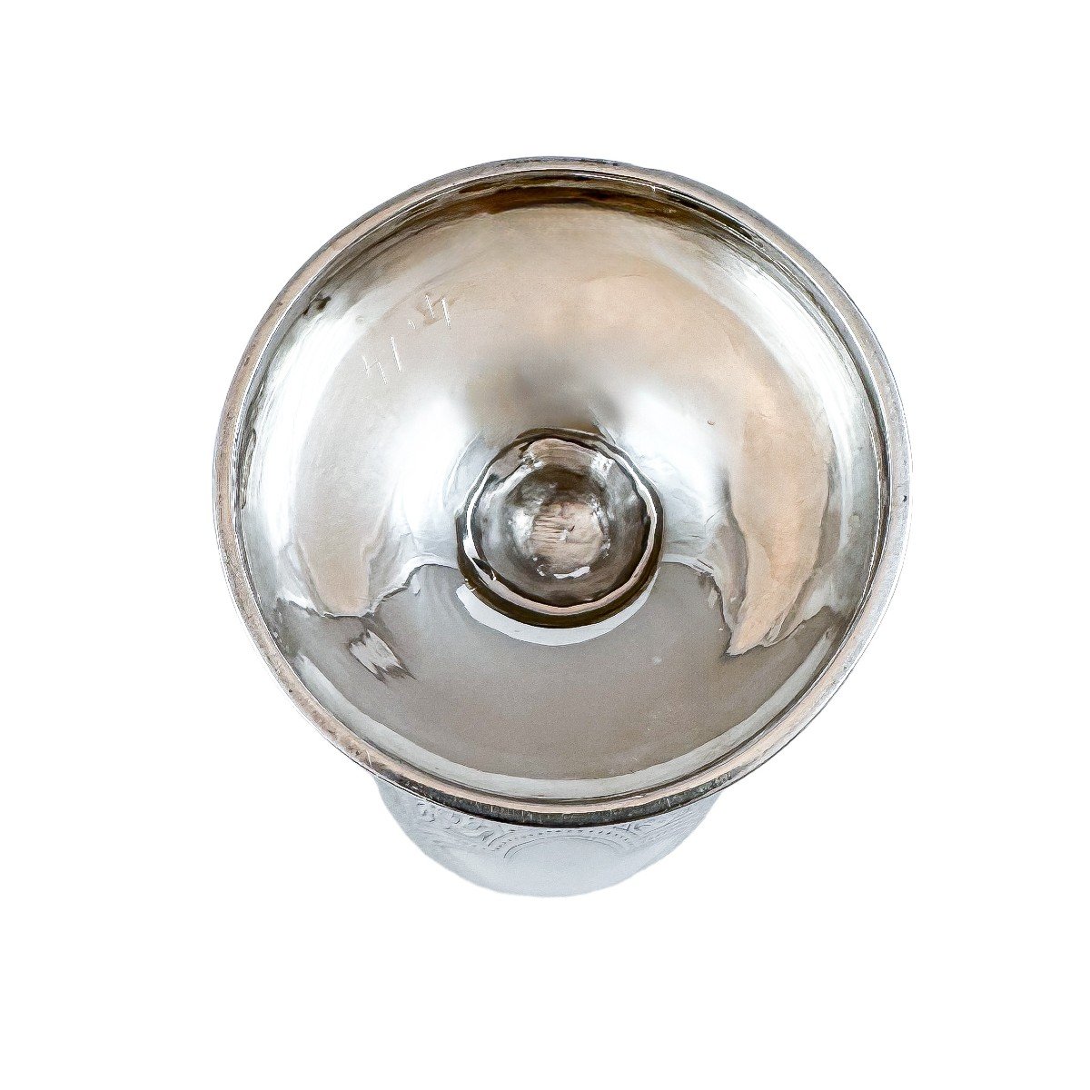 Antique Mid-victorian Sterling Silver Chalice Goblet With Arabesque Motif, Inscribed "suzanne"-photo-3