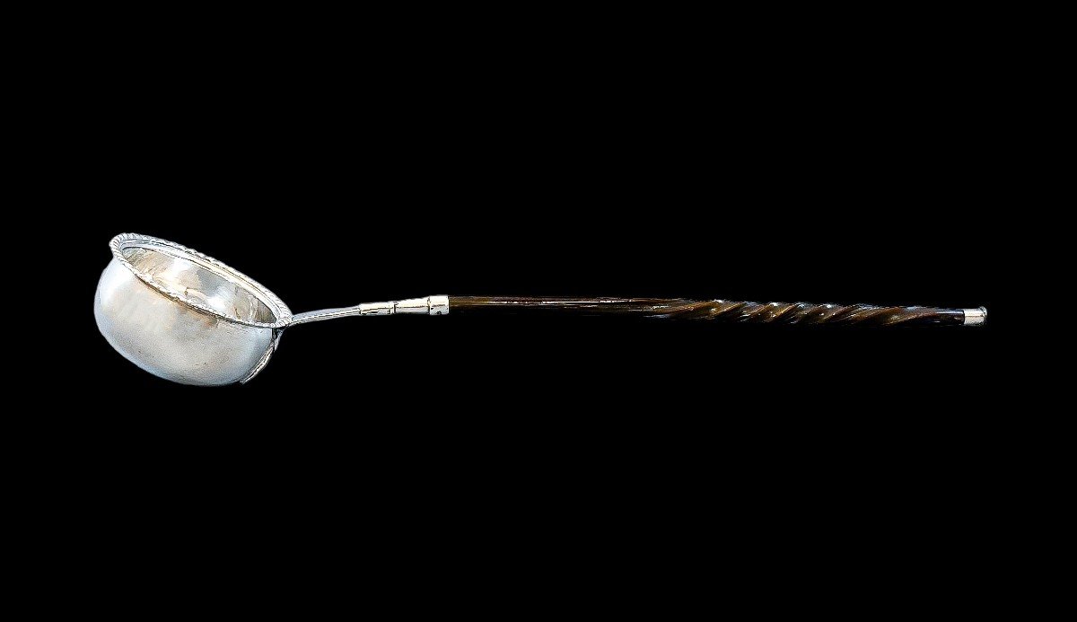 Antique Sterling Silver Georgian Toddy / Punch Ladle With Twist Handle-photo-3