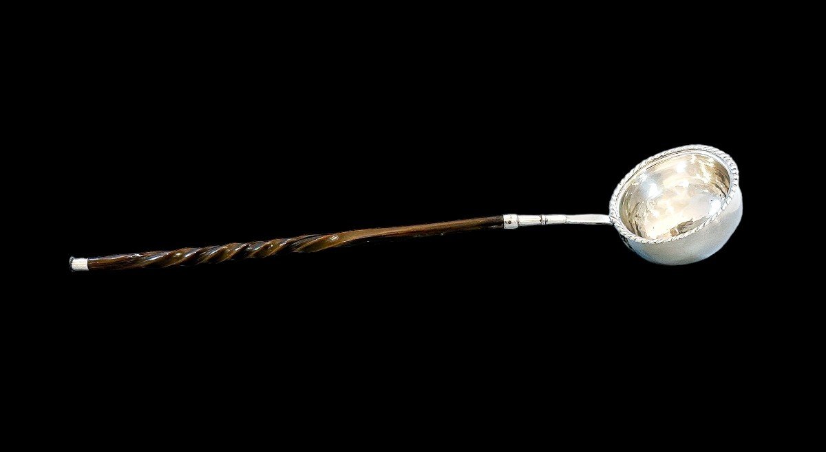Antique Sterling Silver Georgian Toddy / Punch Ladle With Twist Handle-photo-4