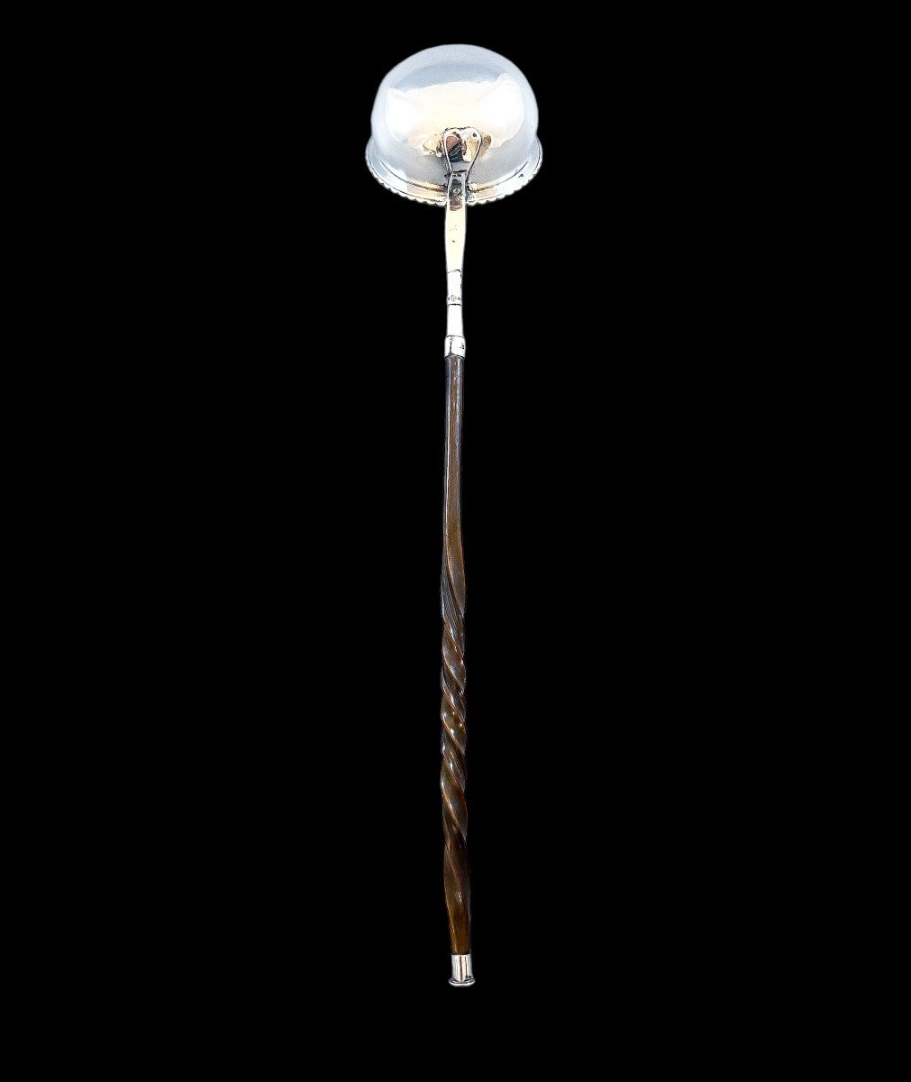 Antique Sterling Silver Georgian Toddy / Punch Ladle With Twist Handle-photo-3