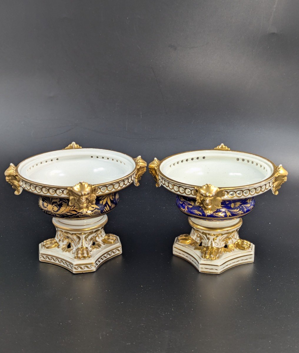 Antique Pair Of Bloor Derby Duesbury Porcelain Pot Pourri, C. 1820-photo-3