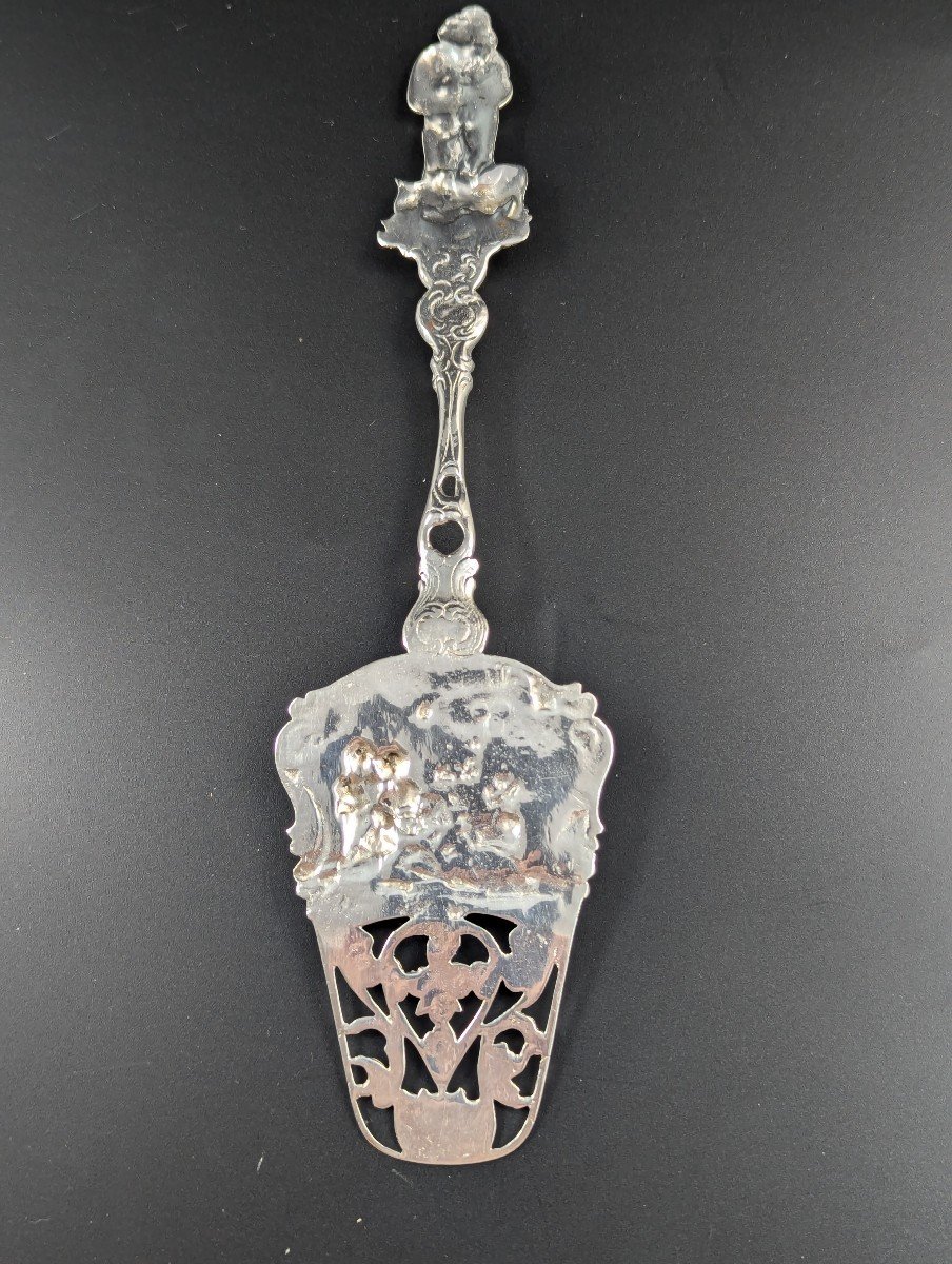 Pelle à Gâteau Ancienne En Argent, Allemagne, XIXe Siècle-photo-4