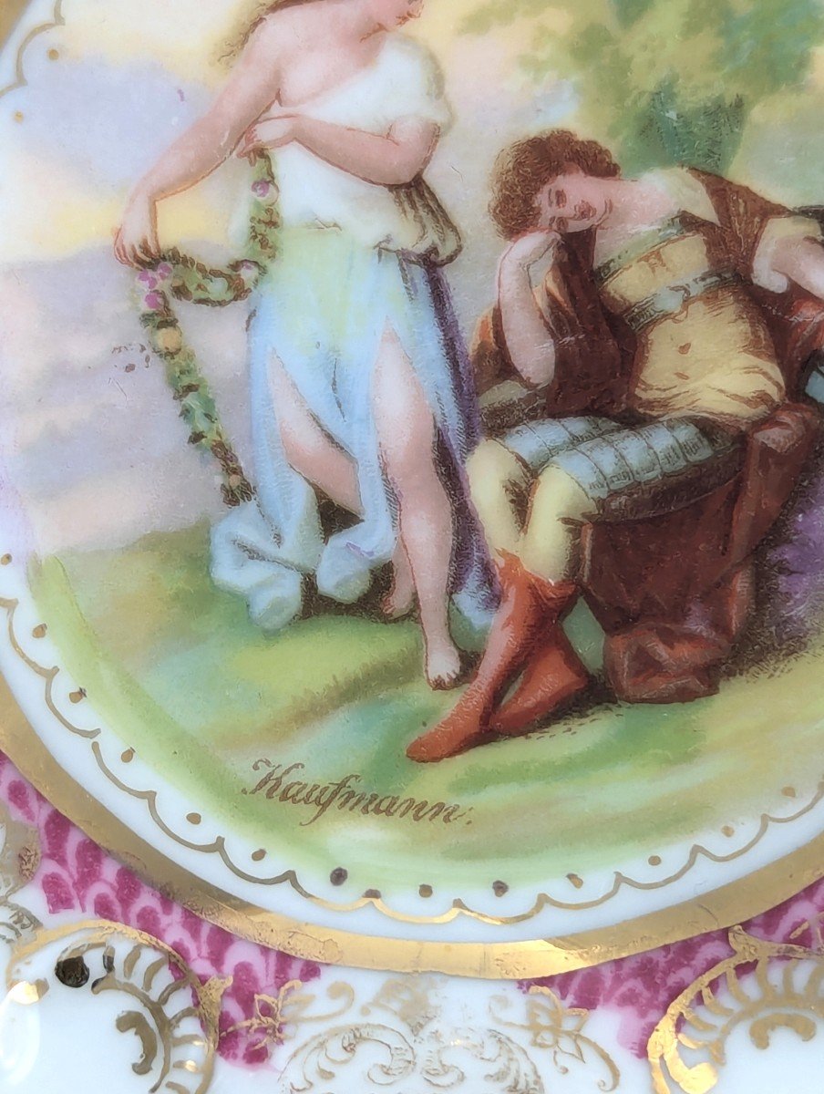 Assiettes Anciennes En Porcelaine De Plaue Schierholz, Allemagne, Vers 1875-photo-3