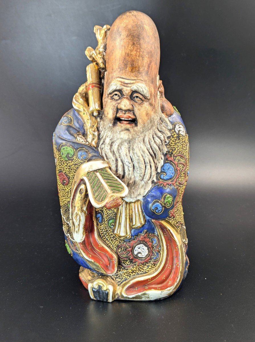 Antique Porcelain Figurine Of The God Of Wisdom, Satsuma, Japan, Edo Period (1603-1868)-photo-2