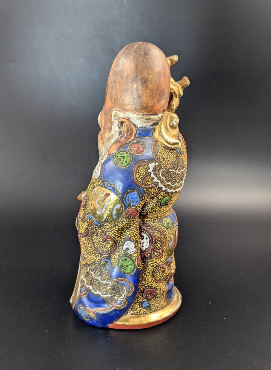 Antique Porcelain Figurine Of The God Of Wisdom, Satsuma, Japan, Edo Period (1603-1868)-photo-4