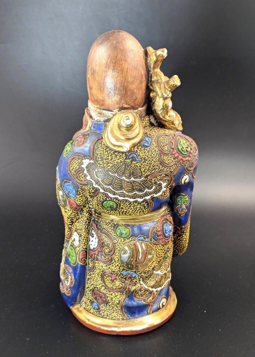 Antique Porcelain Figurine Of The God Of Wisdom, Satsuma, Japan, Edo Period (1603-1868)-photo-1