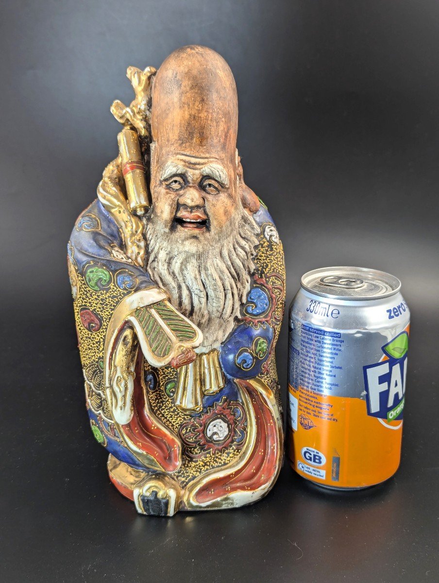 Antique Porcelain Figurine Of The God Of Wisdom, Satsuma, Japan, Edo Period (1603-1868)-photo-7