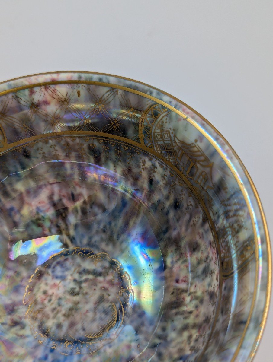 Daisy Makeig-jones Mottled Orange Lustre Footed Bowl, Wedgwood, C. 1915-photo-4